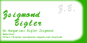 zsigmond bigler business card